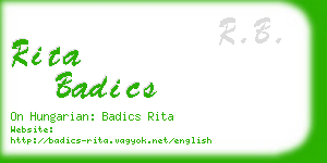 rita badics business card